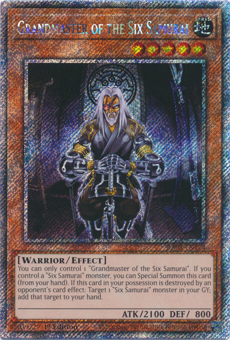 Grandmaster of the Six Samurai (Platinum Secret Rare) - RA03-EN174 - Platinum Secret Rare - 1st Edition