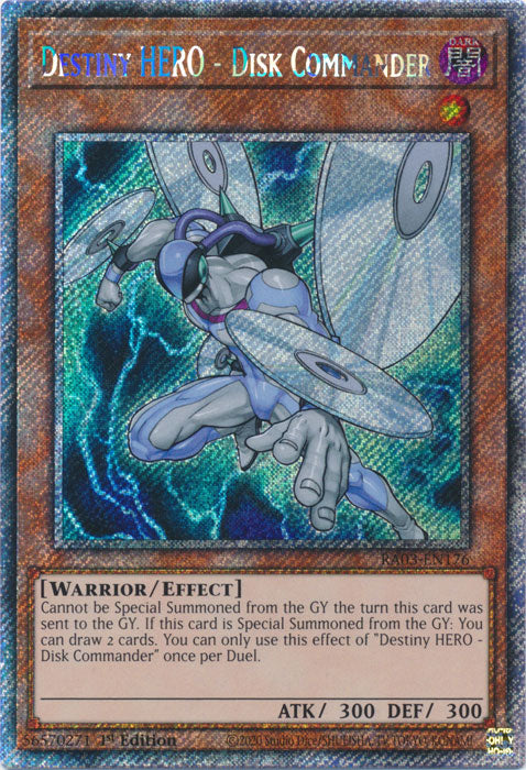 Destiny HERO - Disk Commander (Platinum Secret Rare) - RA03-EN176 - Platinum Secret Rare - 1st Edition