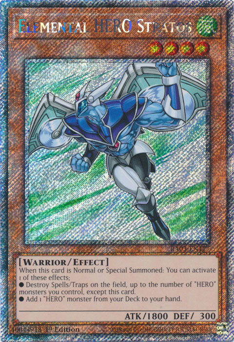 Elemental HERO Stratos (Platinum Secret Rare) - RA03-EN177 - Platinum Secret Rare - 1st Edition