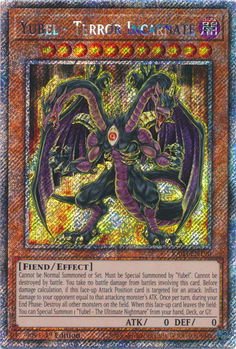 Yubel - Terror Incarnate (Platinum Secret Rare) - RA03-EN190 - Platinum Secret Rare - 1st Edition