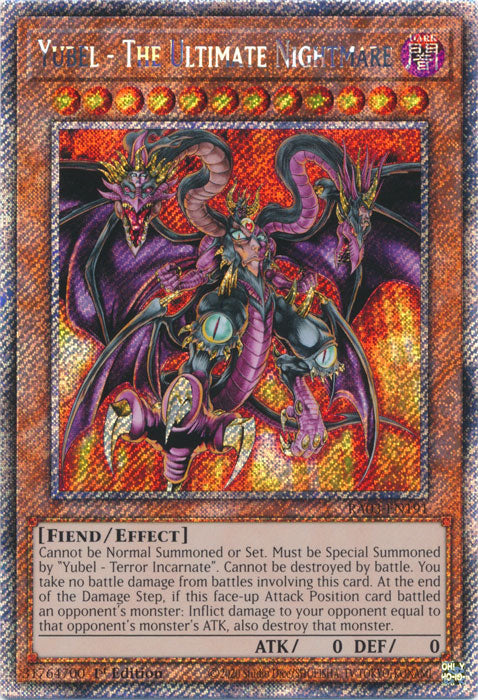Yubel - The Ultimate Nightmare (Platinum Secret Rare) - RA03-EN191 - Platinum Secret Rare - 1st Edition