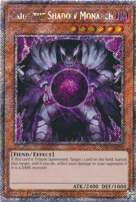 Caius the Shadow Monarch (Platinum Secret Rare) - RA03-EN194 - Platinum Secret Rare - 1st Edition