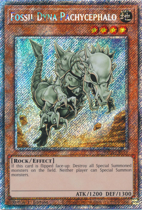 Fossil Dyna Pachycephalo (Platinum Secret Rare) - RA03-EN195 - Platinum Secret Rare - 1st Edition