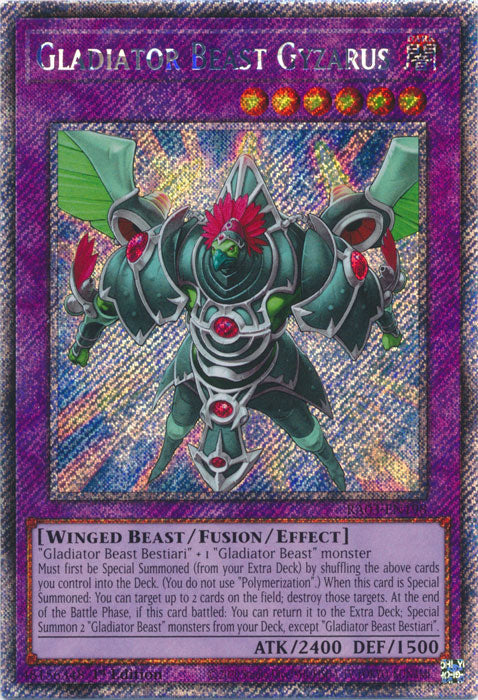 Gladiator Beast Gyzarus (Platinum Secret Rare) - RA03-EN198 - Platinum Secret Rare - 1st Edition