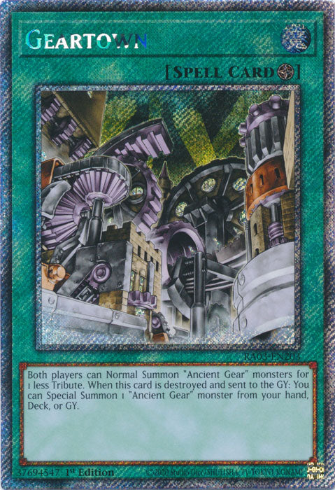 Geartown (Platinum Secret Rare) - RA03-EN203 - Platinum Secret Rare - 1st Edition
