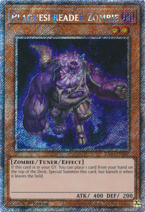 Plaguespreader Zombie (Platinum Secret Rare) - RA03-EN207 - Platinum Secret Rare - 1st Edition