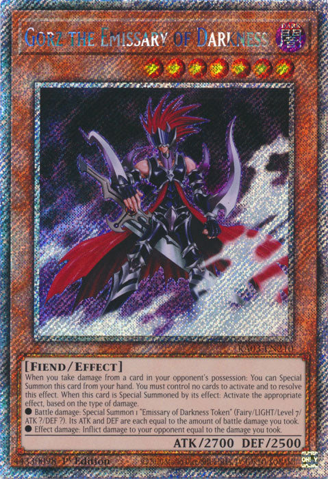 Gorz the Emissary of Darkness (Platinum Secret Rare) - RA03-EN210 - Platinum Secret Rare - 1st Edition