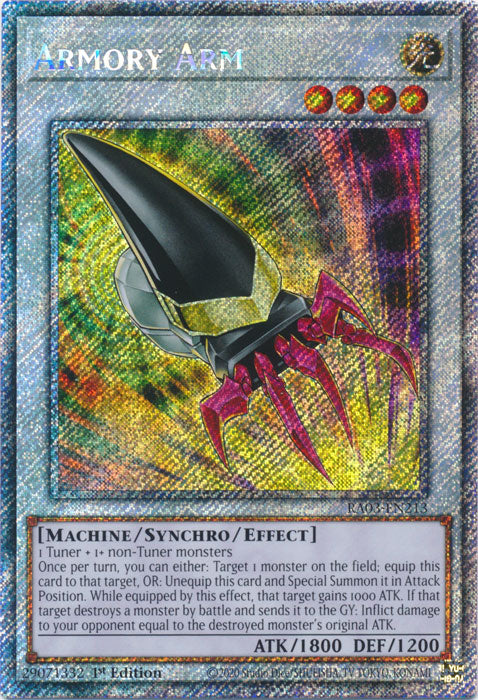 Armory Arm (Platinum Secret Rare) - RA03-EN213 - Platinum Secret Rare - 1st Edition
