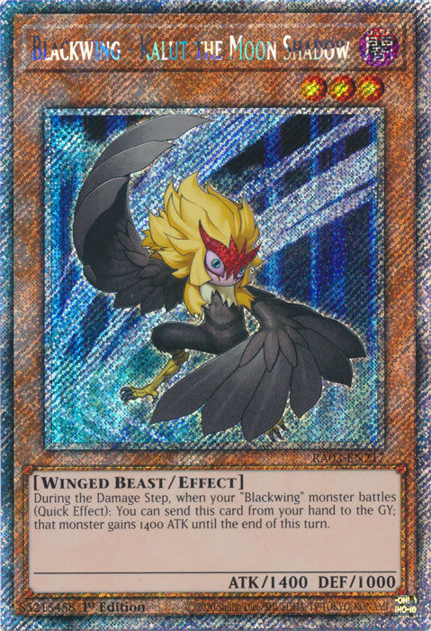 Blackwing - Kalut the Moon Shadow (Platinum Secret Rare) - RA03-EN217 - Platinum Secret Rare - 1st Edition