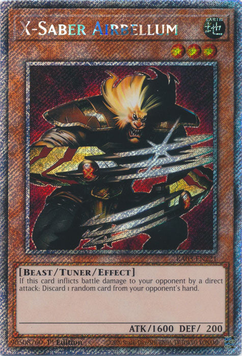 X-Saber Airbellum (Platinum Secret Rare) - RA03-EN221 - Platinum Secret Rare - 1st Edition