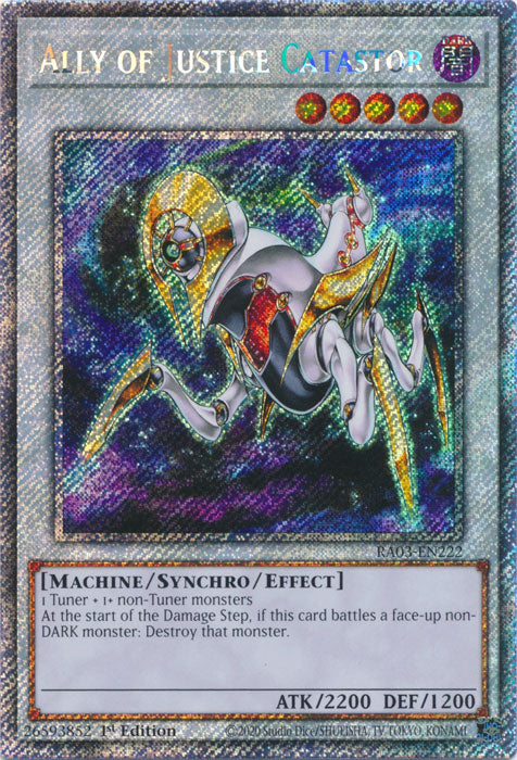 Ally of Justice Catastor (Platinum Secret Rare) - RA03-EN222 - Platinum Secret Rare - 1st Edition