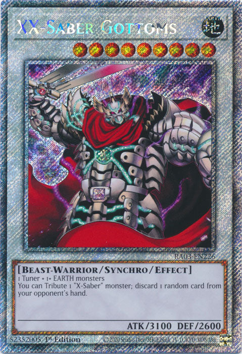 XX-Saber Gottoms (Platinum Secret Rare) - RA03-EN226 - Platinum Secret Rare - 1st Edition