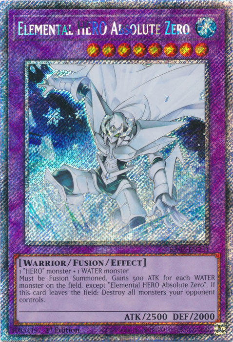 Elemental HERO Absolute Zero (Platinum Secret Rare) - RA03-EN231 - Platinum Secret Rare - 1st Edition