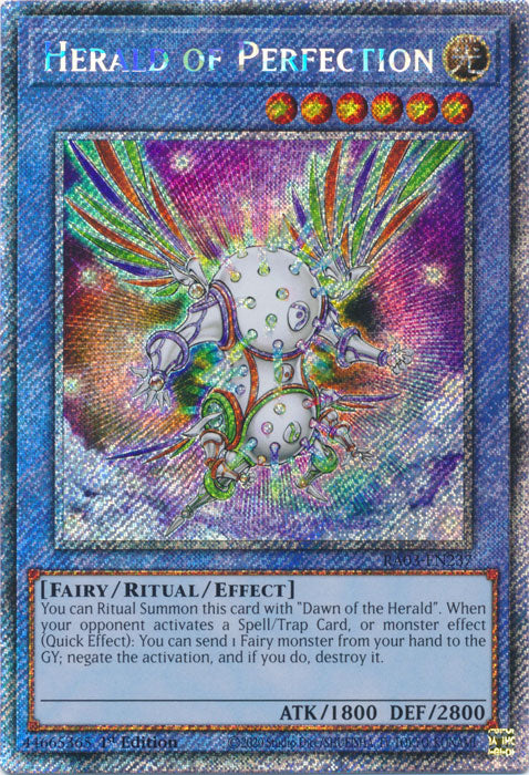 Herald of Perfection (Platinum Secret Rare) - RA03-EN237 - Platinum Secret Rare - 1st Edition