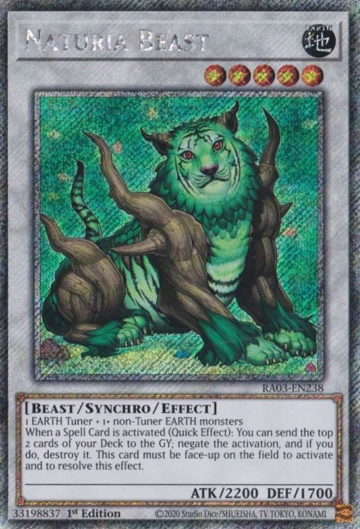 Naturia Beast (Platinum Secret Rare) - RA03-EN238 - Platinum Secret Rare - 1st Edition