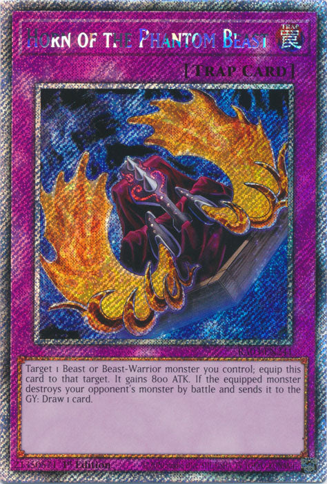 Horn of the Phantom Beast (Platinum Secret Rare) - RA03-EN241 - Platinum Secret Rare - 1st Edition