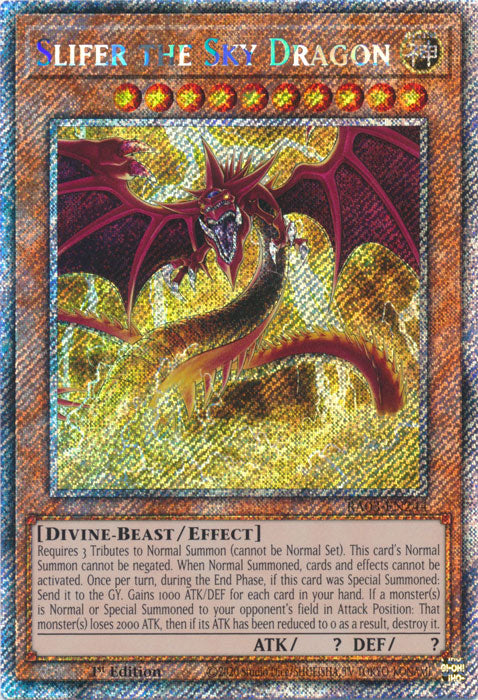 Slifer the Sky Dragon (Platinum Secret Rare) - RA03-EN244 - Platinum Secret Rare - 1st Edition