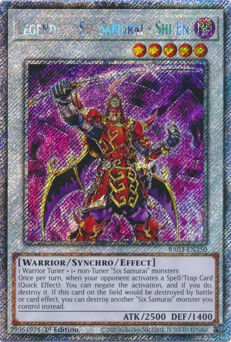 Legendary Six Samurai - Shi En (Platinum Secret Rare) - RA03-EN250 - Platinum Secret Rare - 1st Edition
