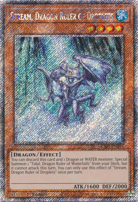 Stream, Dragon Ruler of Droplets (Platinum Secret Rare) - RA03-EN255 - Platinum Secret Rare - 1st Edition
