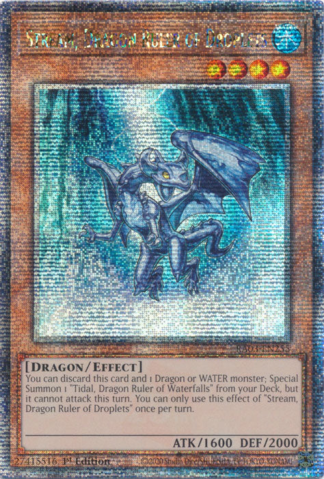 Stream, Dragon Ruler of Droplets - RA03-EN255 - Quarter Century Secret Rare - 1st Edition