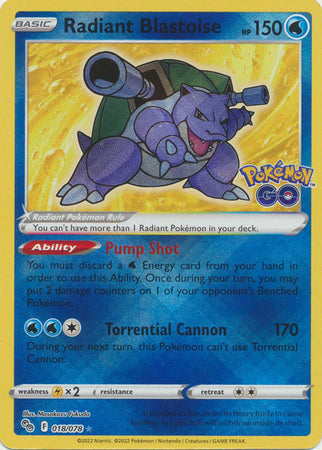 Radiant Blastoise - 018/078 - Radiant Rare available at 401 Games Canada