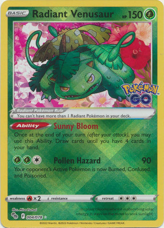 Radiant Venusaur - 004/078 - Radiant Rare available at 401 Games Canada