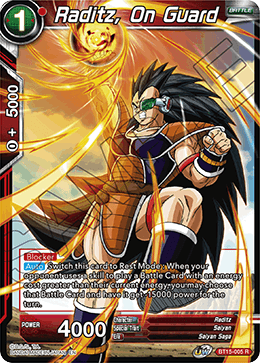 Raditz, On Guard - BT15-005 - Rare available at 401 Games Canada