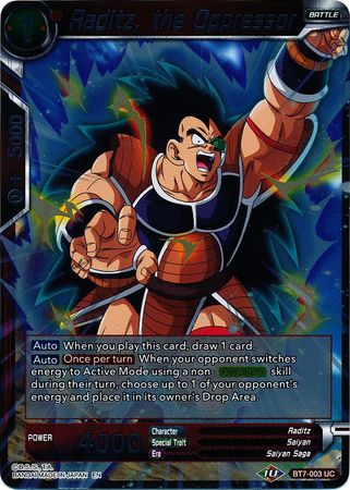 Raditz, the Oppressor - BT7-003 - Uncommon (FOIL) available at 401 Games Canada