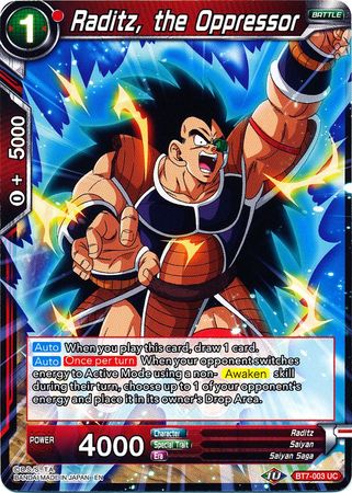 Raditz, the Oppressor - BT7-003 - Uncommon available at 401 Games Canada