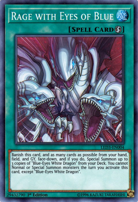 Rage with Eyes of Blue - LED3-EN004 - Super Rare - 1st Edition available at 401 Games Canada