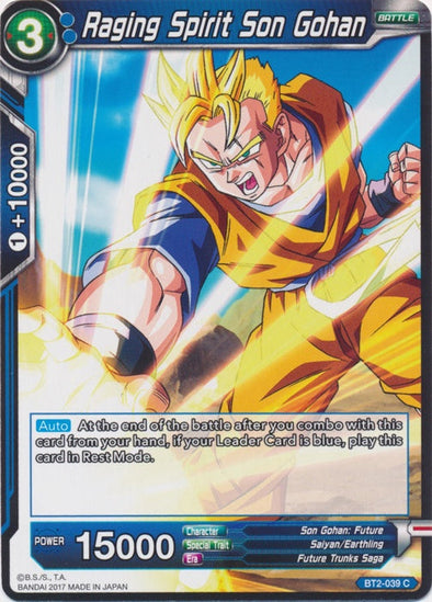 Raging Spirit Son Gohan - BT2-039 - Common available at 401 Games Canada