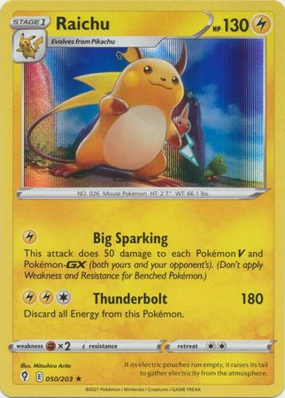 Raichu - 050/203 - Holo Rare available at 401 Games Canada