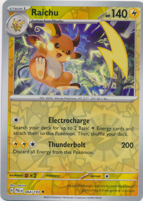 Raichu - 064/193 - Uncommon - Reverse Holo available at 401 Games Canada