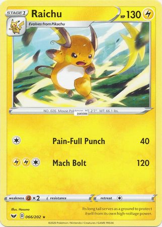 Raichu - 066/202 - Rare available at 401 Games Canada