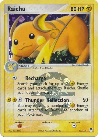 Raichu - 12/112 - Holo Rare - Reverse Holo available at 401 Games Canada