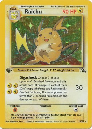 Raichu - 14/62 - Holo - 1st Edition available at 401 Games Canada