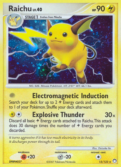 Raichu - 15/123 - Holo Rare available at 401 Games Canada