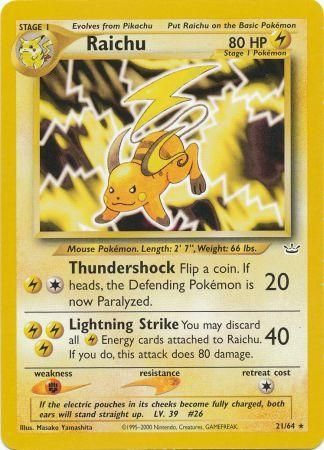 Raichu - 21/64 - Rare - Unlimited available at 401 Games Canada