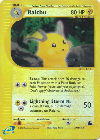 Raichu - 27/144 - Rare - Reverse Holo available at 401 Games Canada