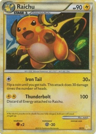 Raichu - 30/30 - Holo available at 401 Games Canada