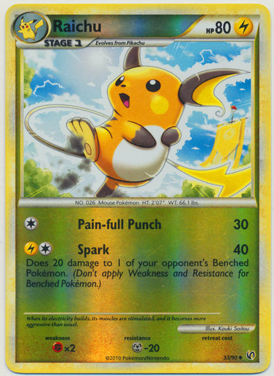 Raichu - 33/90 - Uncommon - Reverse Holo available at 401 Games Canada