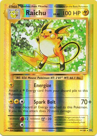 Raichu - 36/108 - Holo Rare - Reverse Holo available at 401 Games Canada