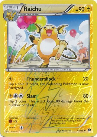 Raichu - 40/99 - Uncommon - Reverse Holo available at 401 Games Canada