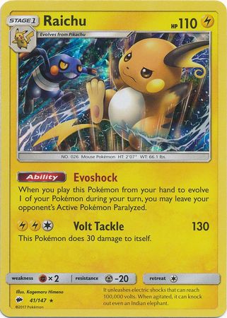 Raichu - 41/147 - Holo Rare available at 401 Games Canada