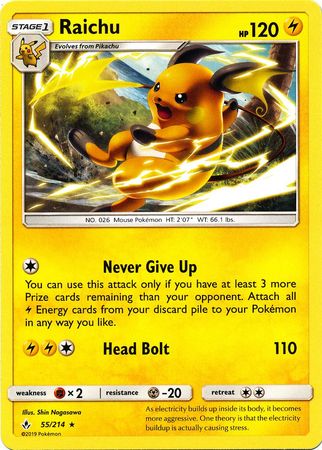 Raichu - 55/214 - Rare available at 401 Games Canada