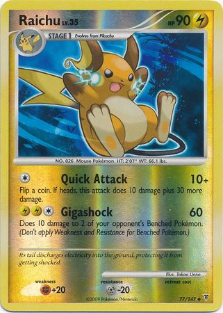 Raichu - 77/147 - Uncommon - Reverse Holo available at 401 Games Canada