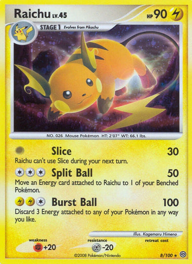 Raichu - 8/100 - Holo Rare available at 401 Games Canada