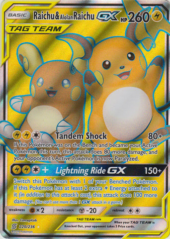 Raichu & Alolan Raichu GX - 220/236 - Full Art Ultra Rare available at 401 Games Canada