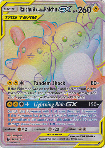 Raichu & Alolan Raichu GX - 241/236 - Hyper Rare available at 401 Games Canada