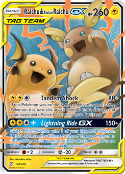 Raichu & Alolan Raichu GX - 54/236 - Ultra Rare available at 401 Games Canada